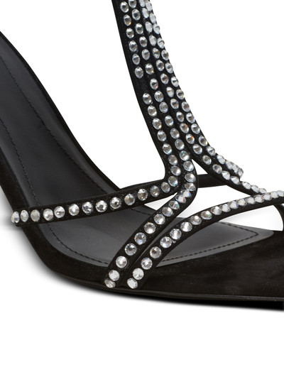 Balmain Moneta suede and crystal sandals outlook