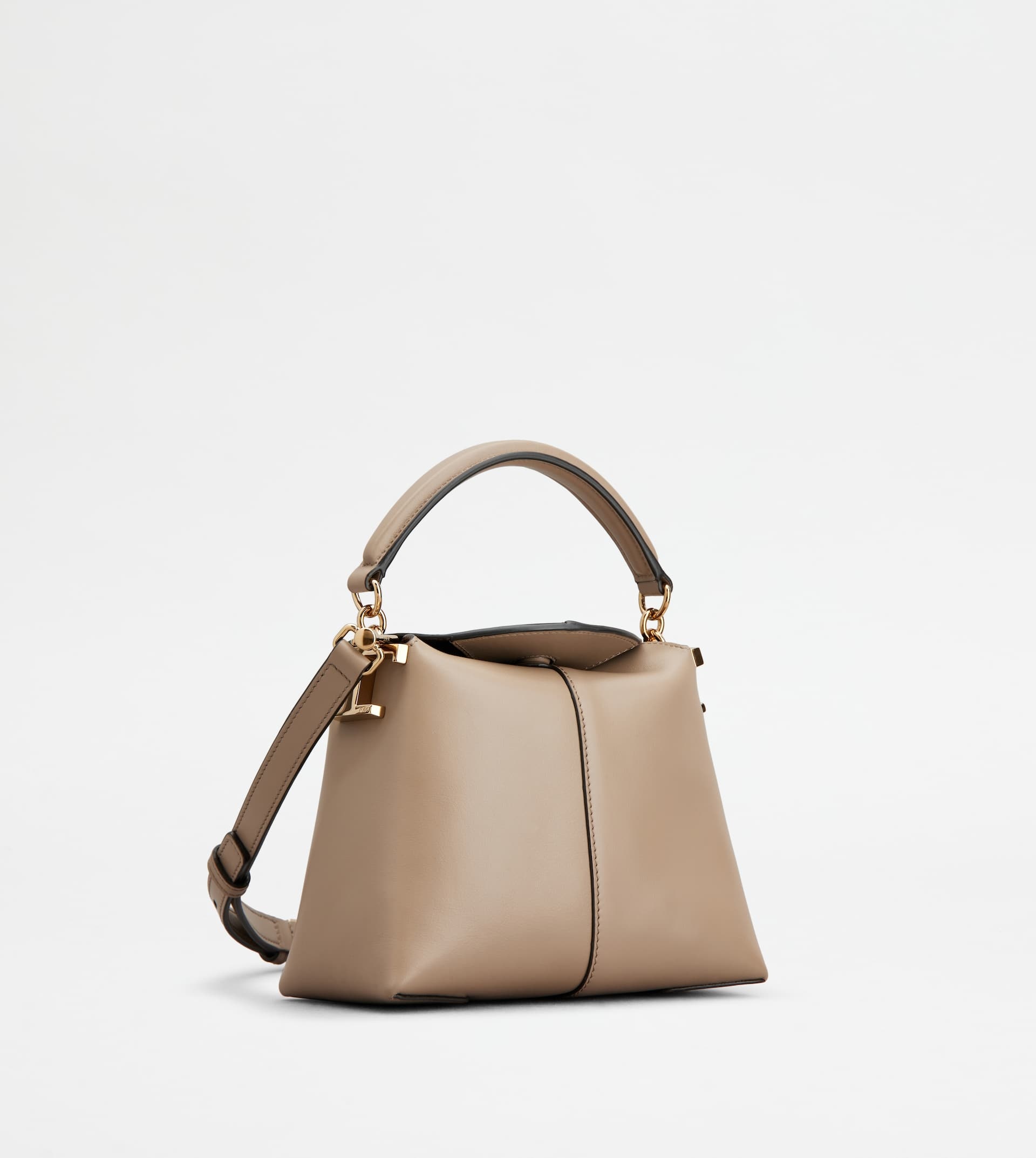 TOD'S T CASE TOTE MESSENGER BAG IN LEATHER MICRO - BEIGE - 3