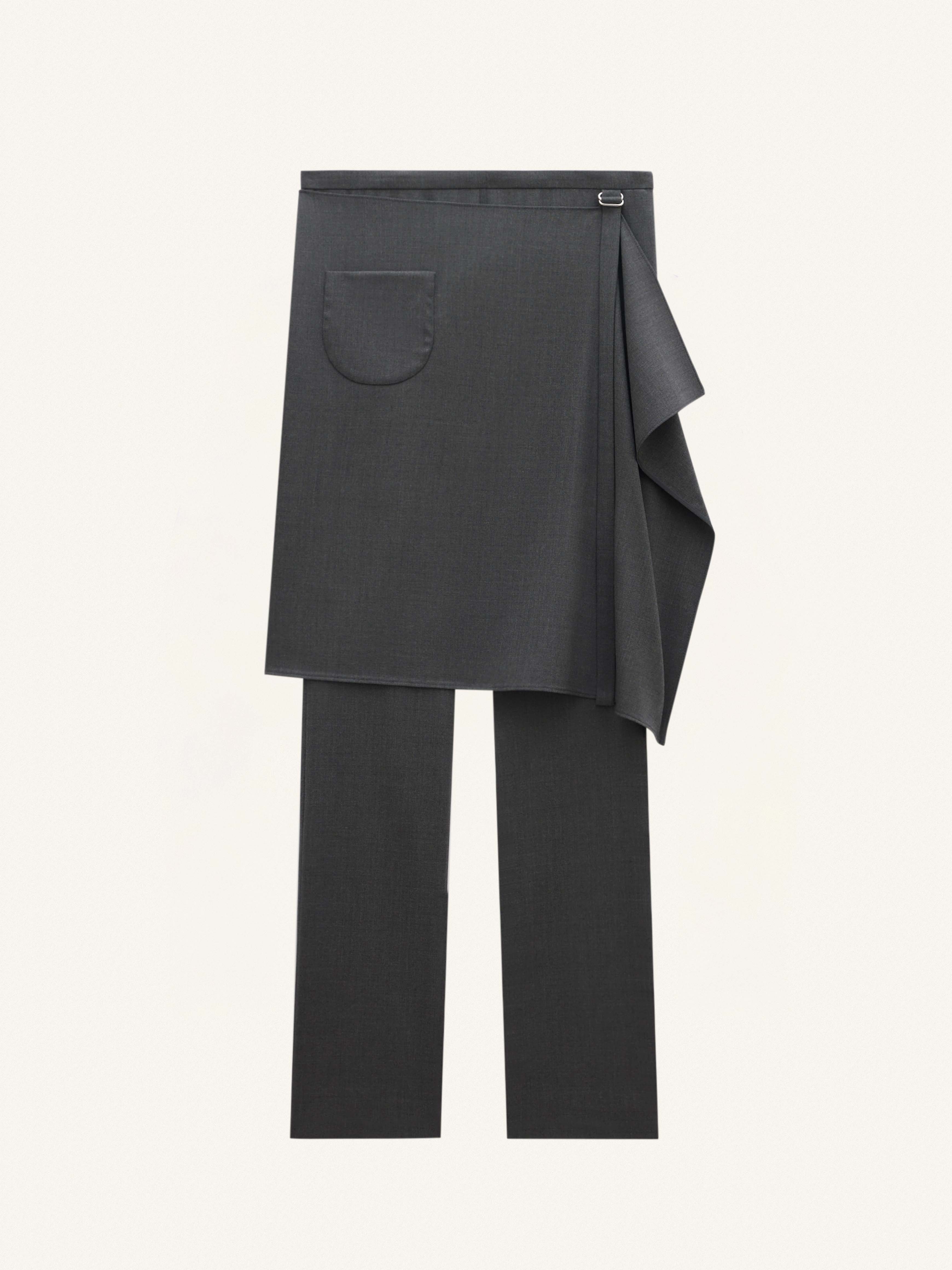 OVERSKIRT WOOL TAILORED PANTS - 1