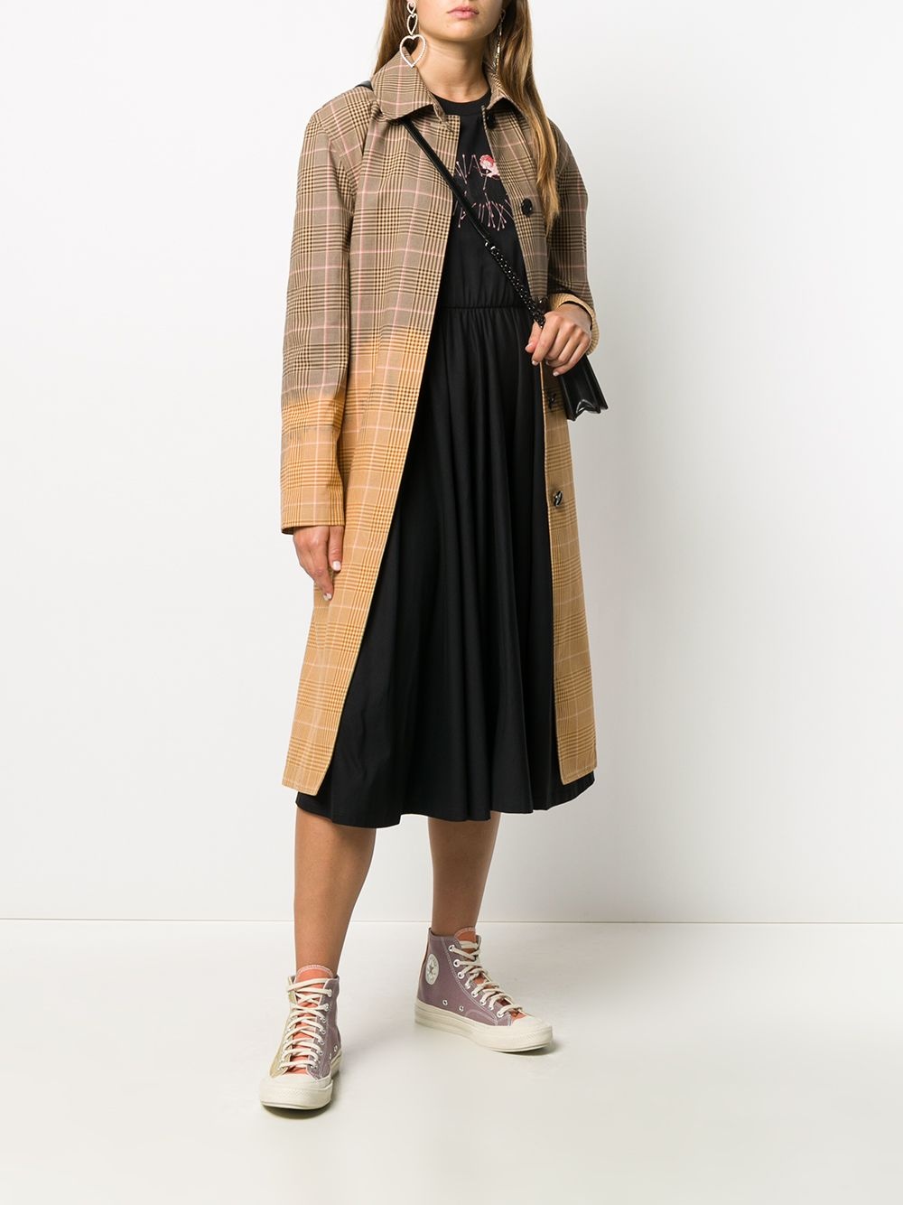 gradient check trench coat - 2