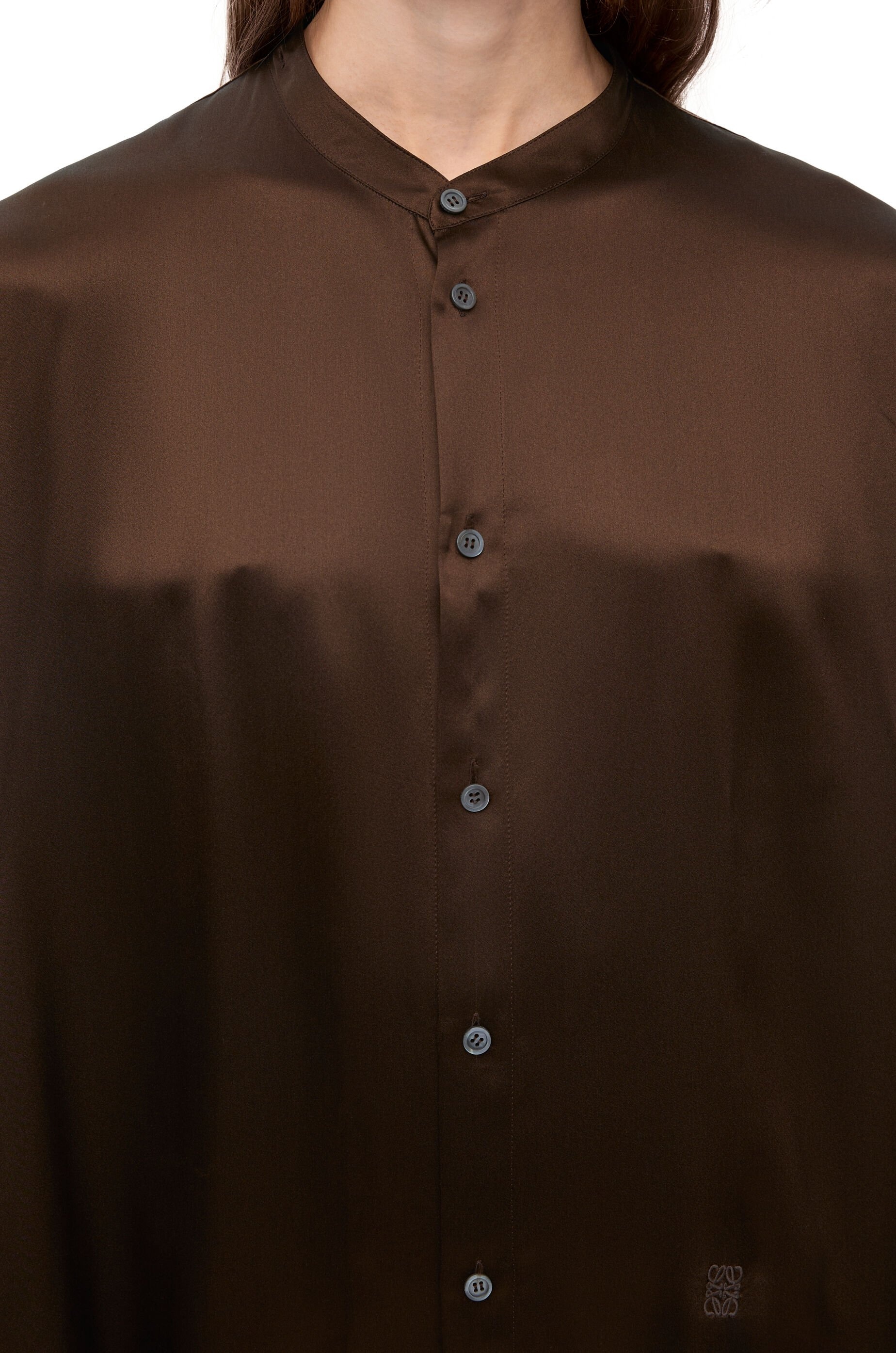 Deconstructed shirt dress in silk - 5