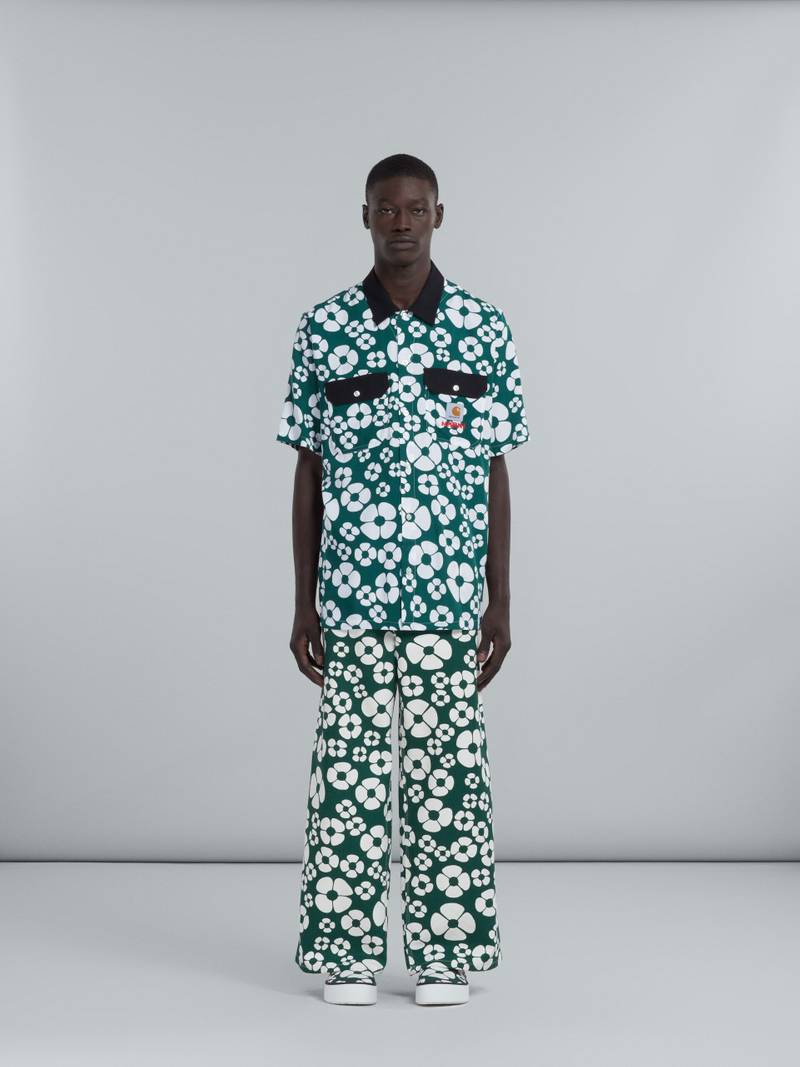 Marni MARNI X CARHARTT WIP - GREEN FLORAL TROUSERS outlook