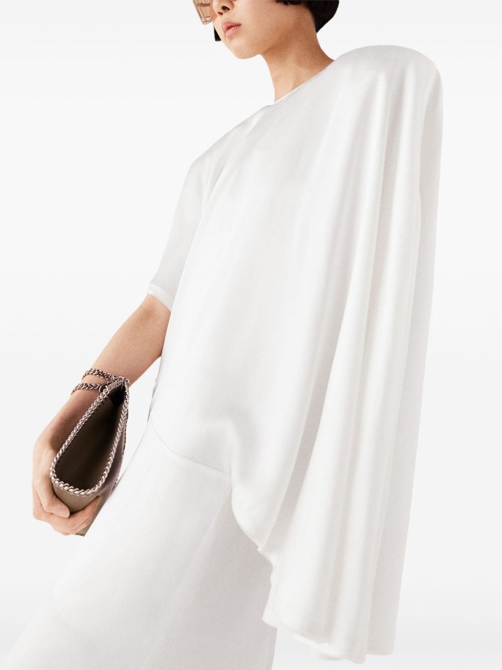 padded-shoulder asymmetric midi dress - 6