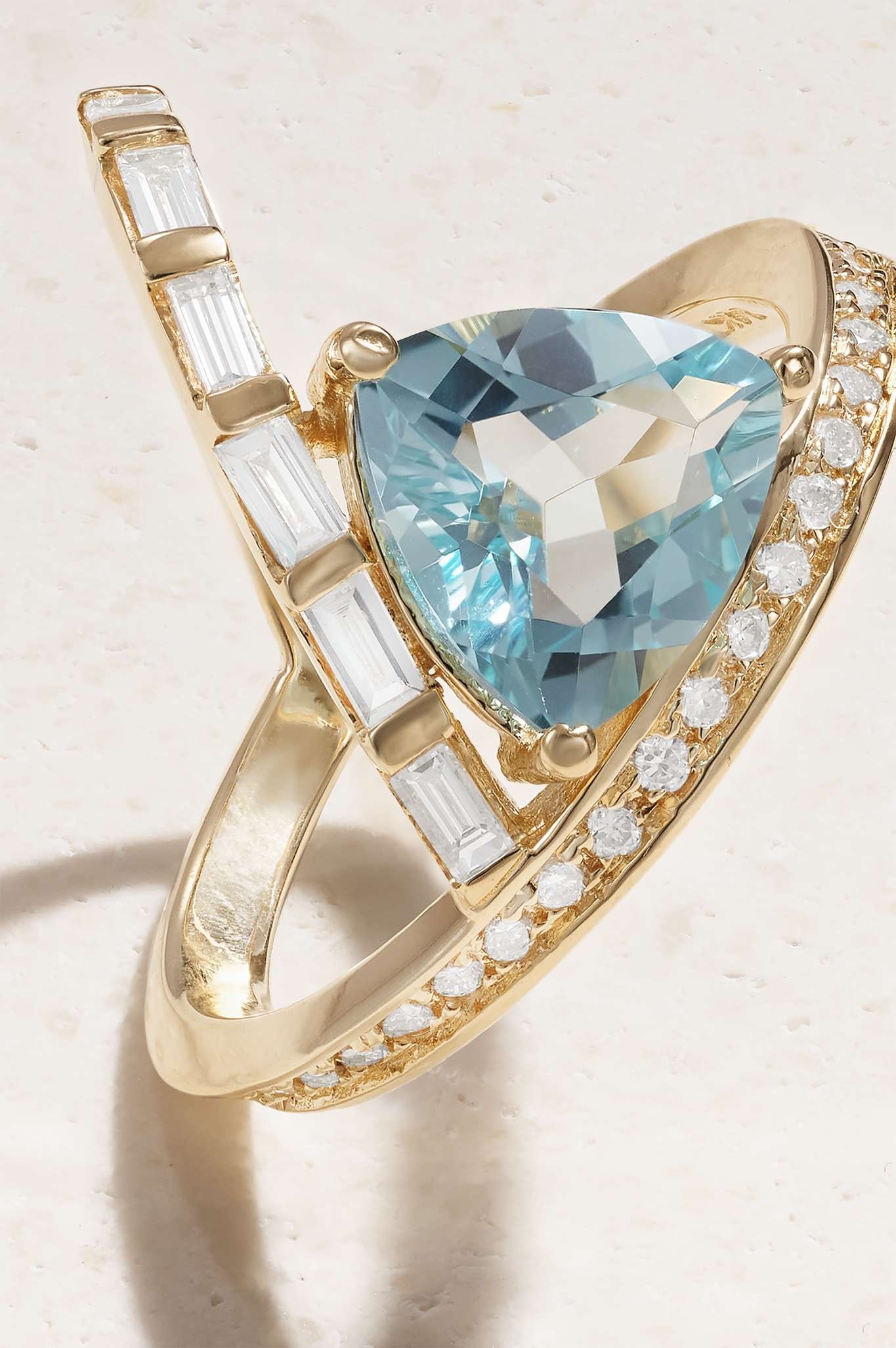 14-karat gold, topaz and diamond ring - 4