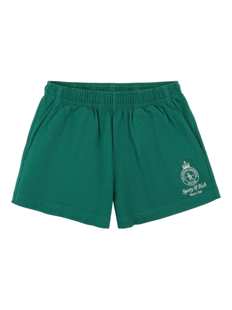 logo-embroidered elastic-waist shorts 1