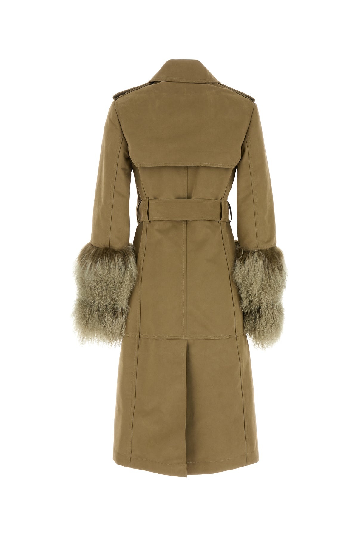 Khaki cotton blend trench coat - 2