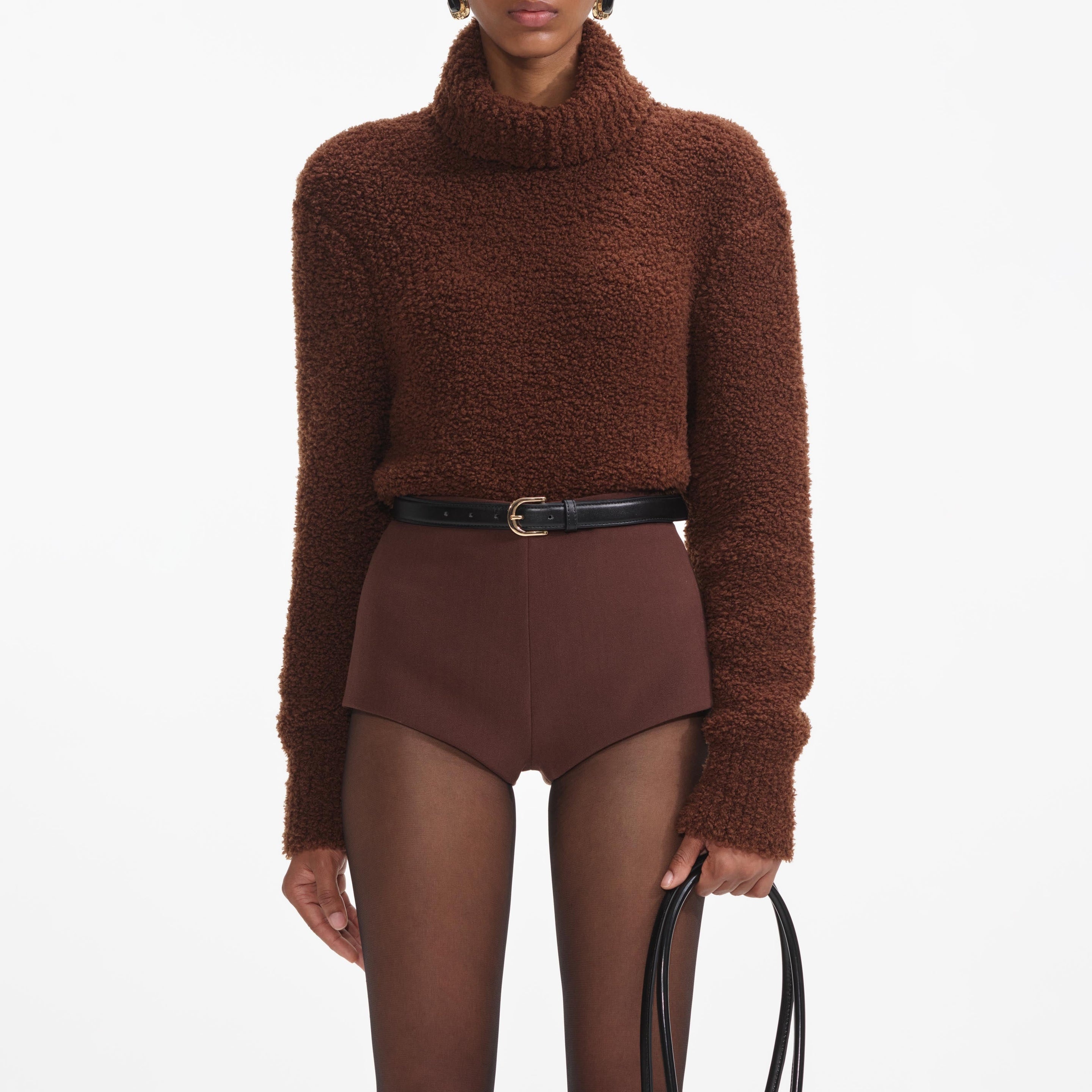 Brown Fluffy Knit Jumper - 4