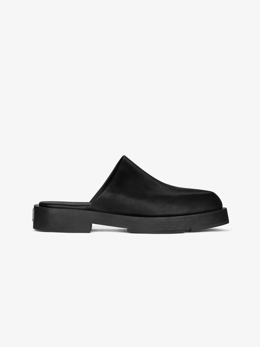 SQUARED OPEN LOAFERS IN BOX LEATHER - 1