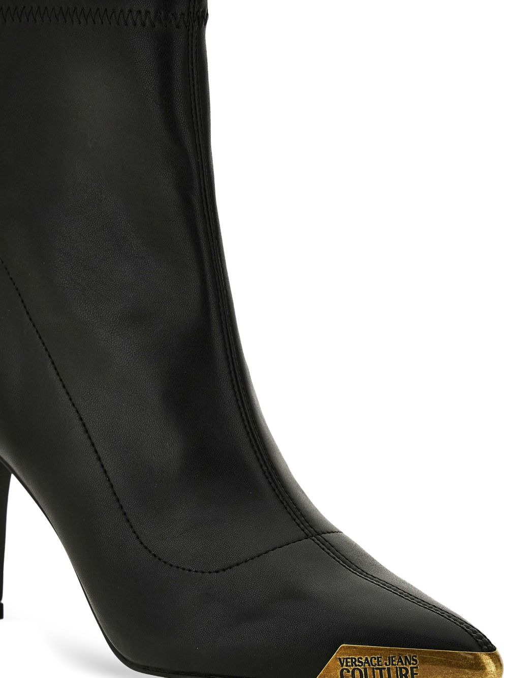 metallic-toe slip-on boots - 4