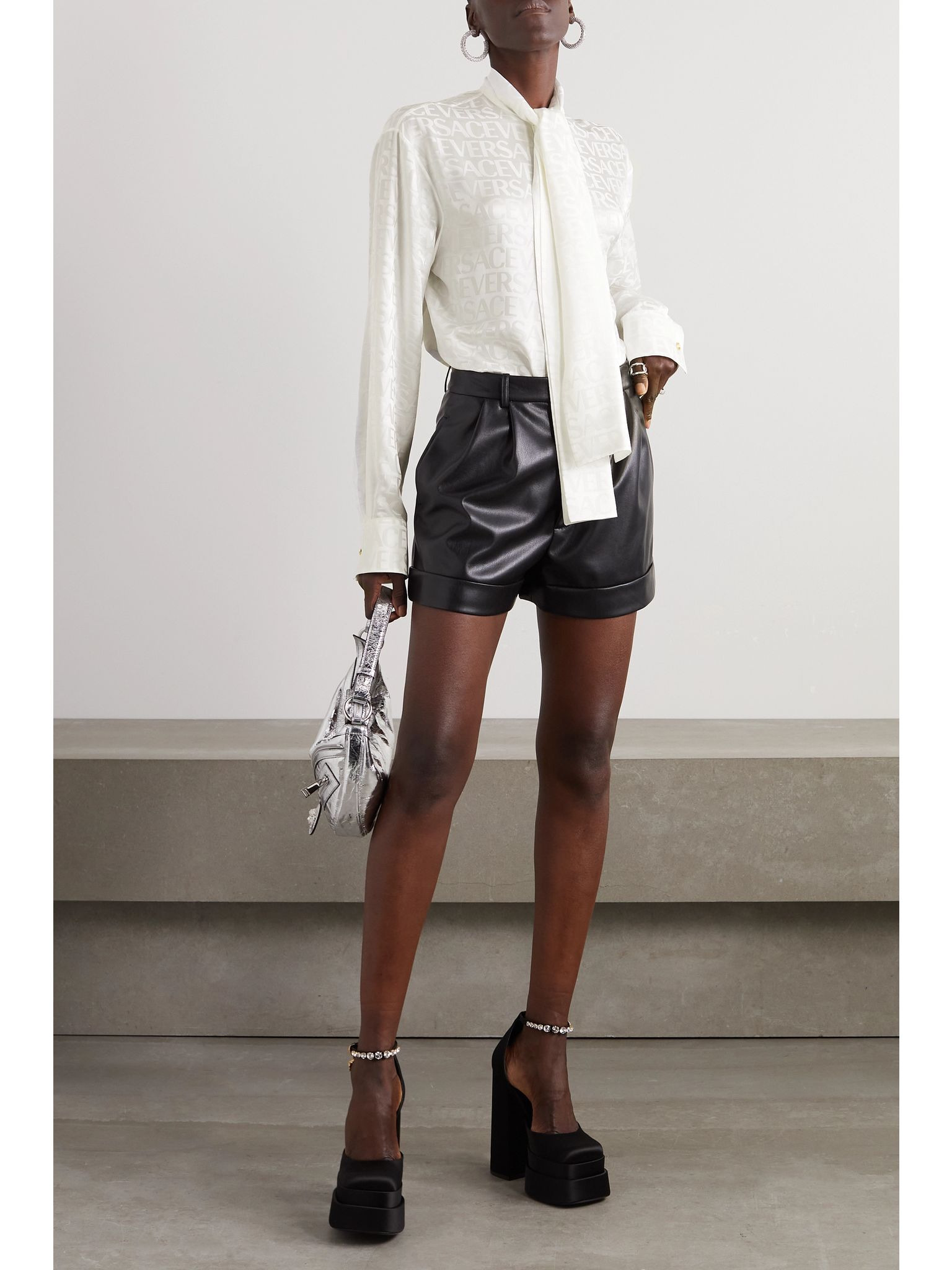 Icons satin-jacquard shirt White - 2