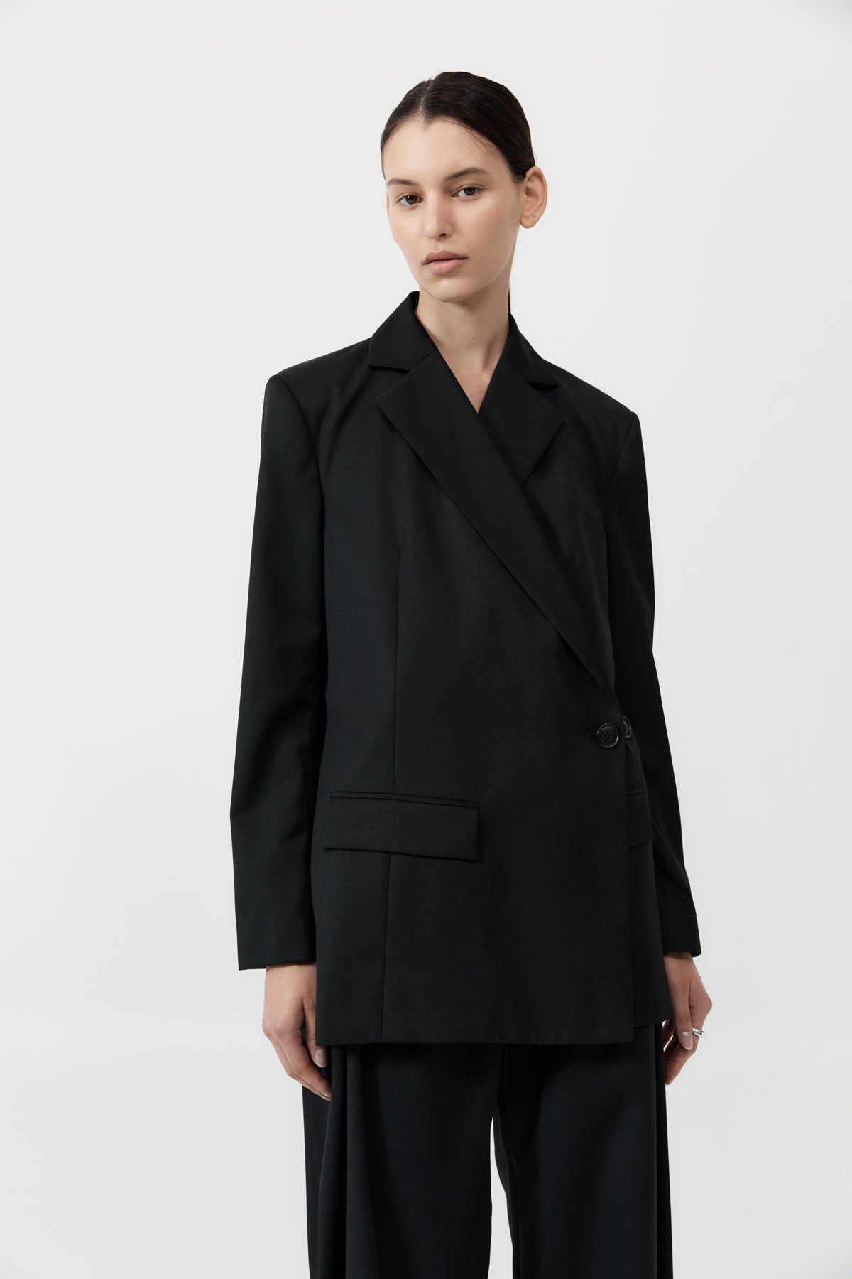 Wrap Blazer - Black - 2