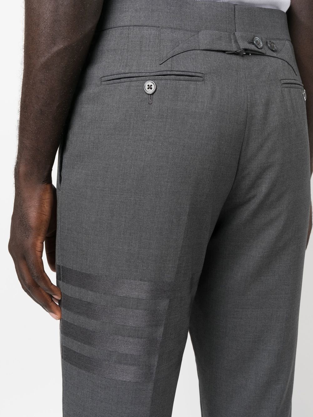 cropped stripe-print wool trousers - 5