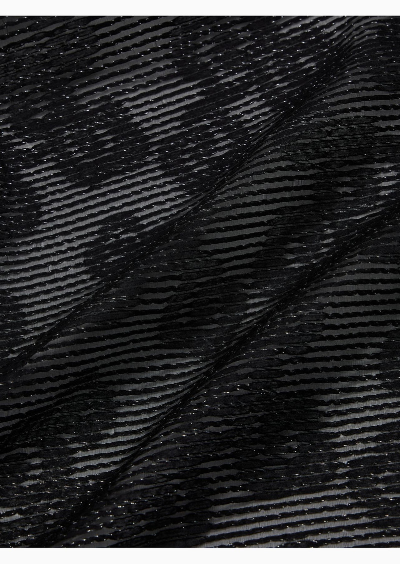 EMPORIO ARMANI Jacquard silk blend stole with a floral motif outlook