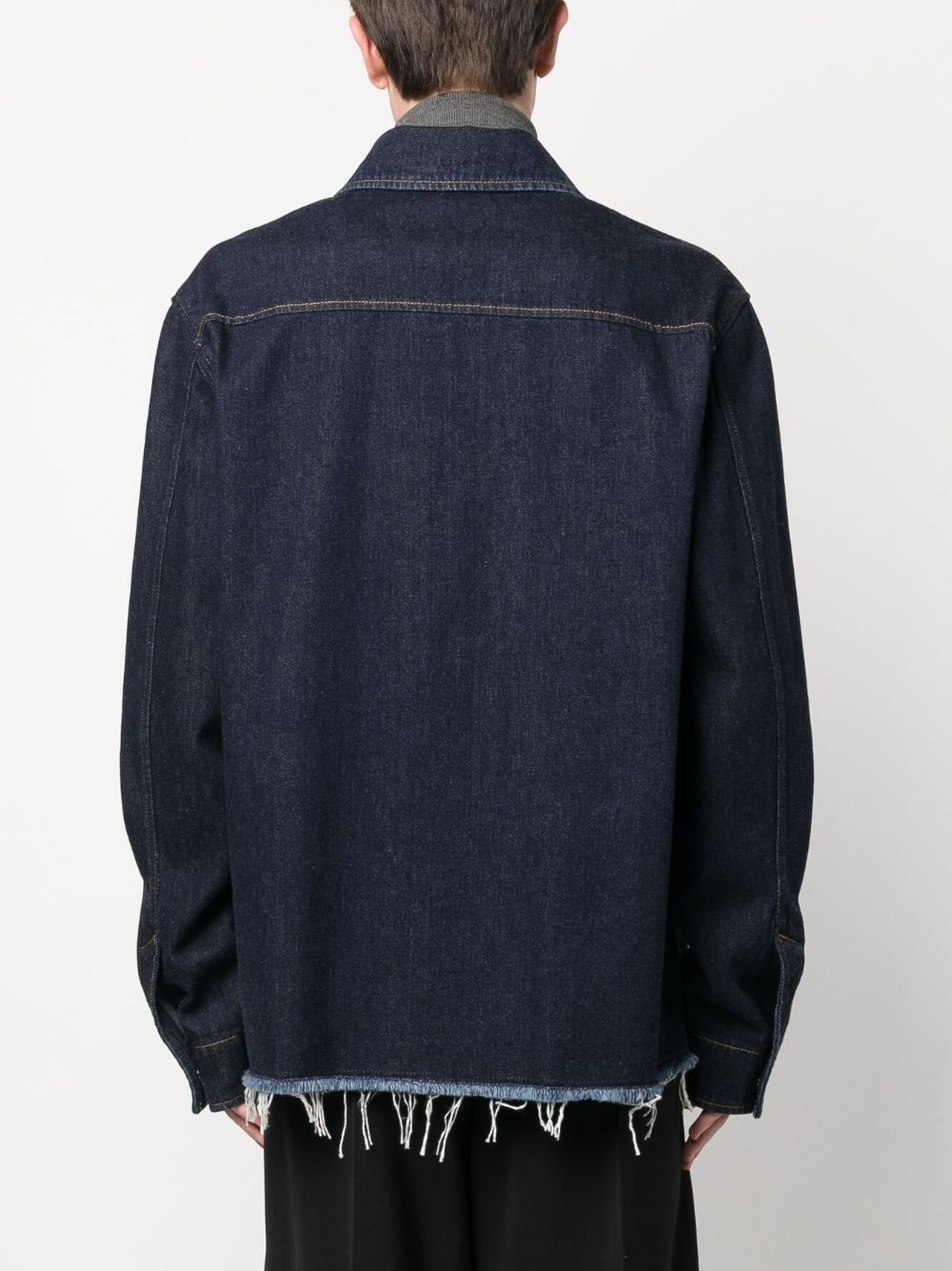 raw-cut zip-up denim jacket - 4