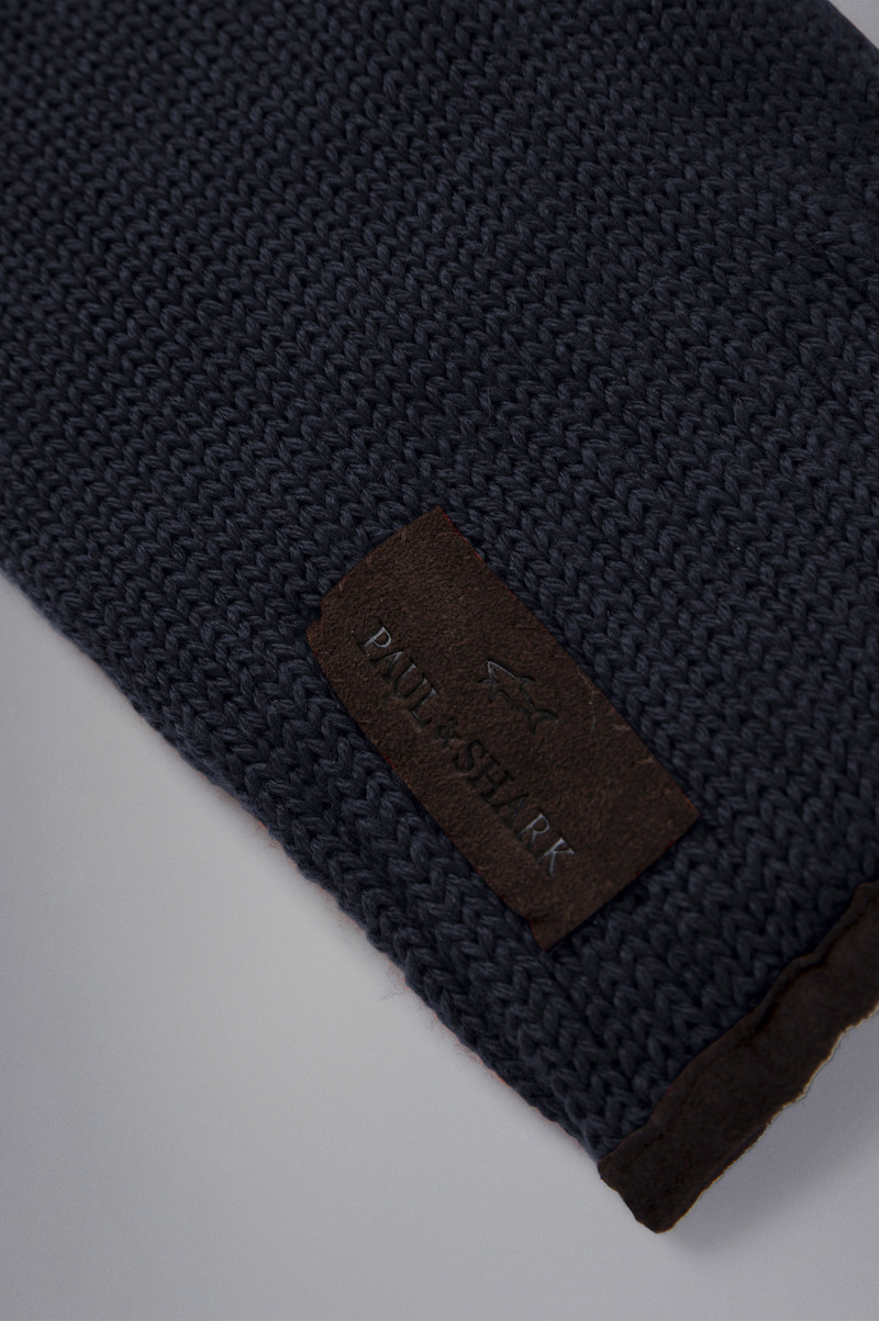 Paul & Shark LOGO SUEDE-TRIMMED WOOL GLOVES outlook