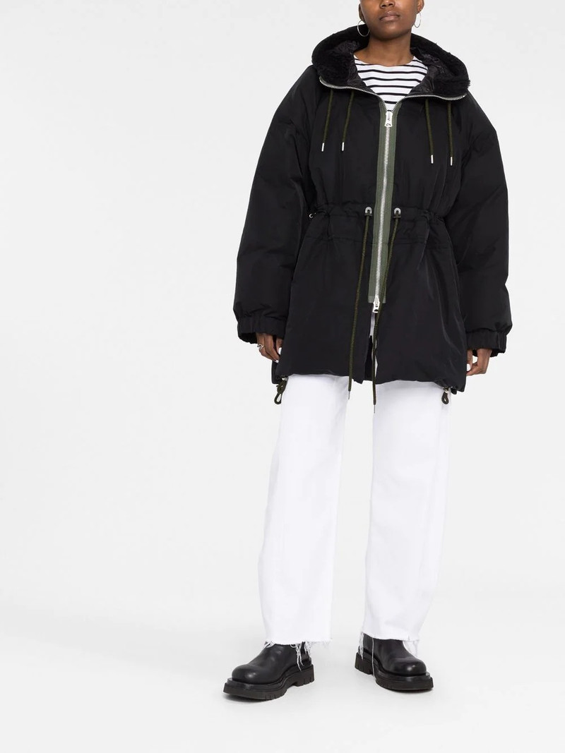 sacai drawstring hooded parka outlook