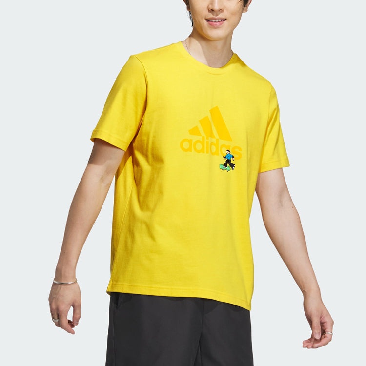 adidas Graphic Logo T-Shirt 'Yellow' IA8158 - 3