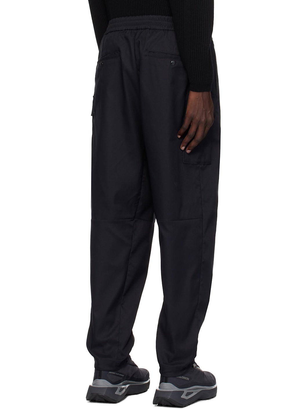 Black Technical Panama Regular Cargo Pants - 3