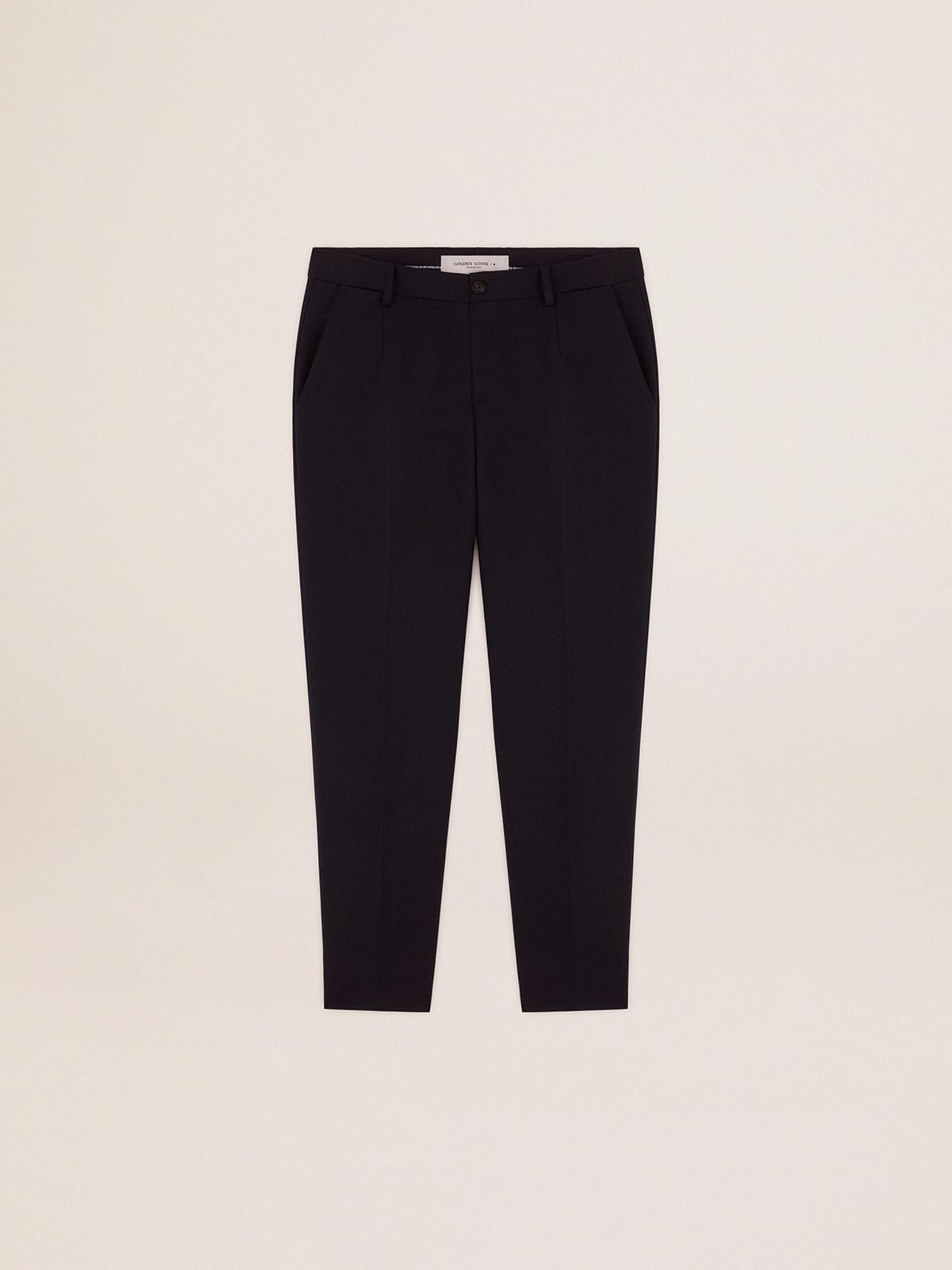 Men's black wool gabardine pants