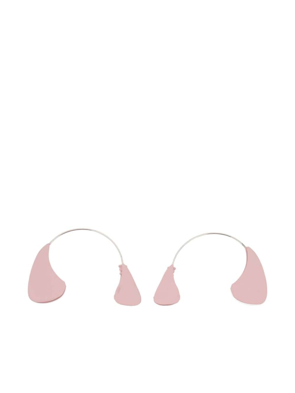 logo-engraved enamelled earrings - 1