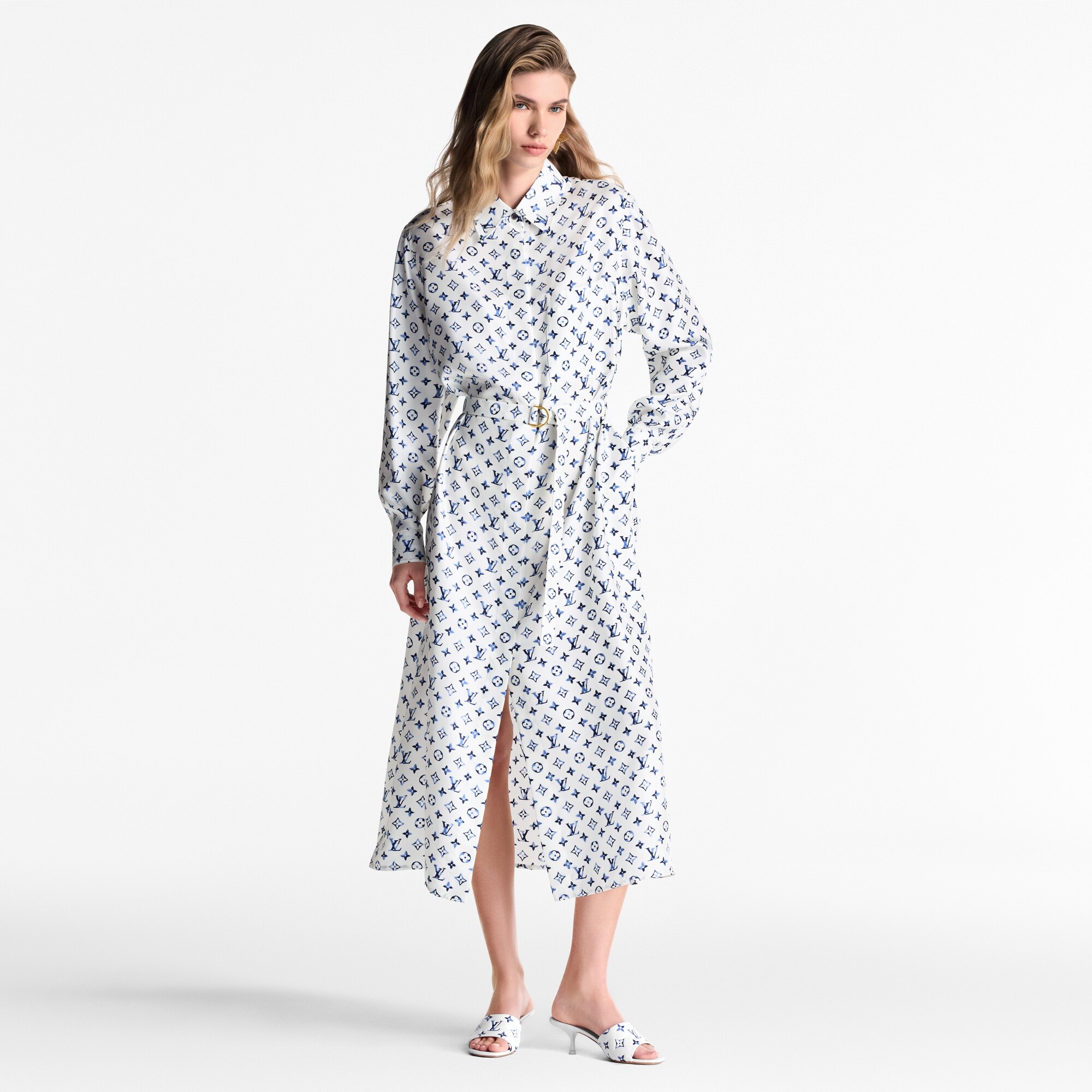 Aquarelle Monogram Shirt Dress - 4