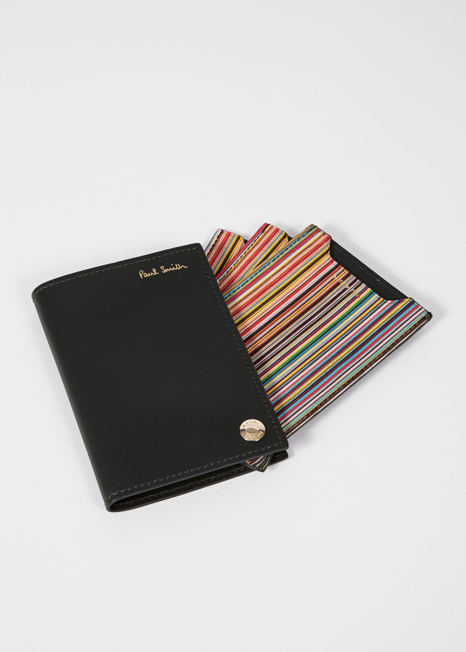 Black 'Signature Stripe' Interior Pivot Card Holder - 2