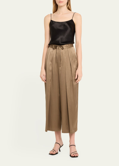 FRAME Wide-Leg Cropped Silk Trousers outlook