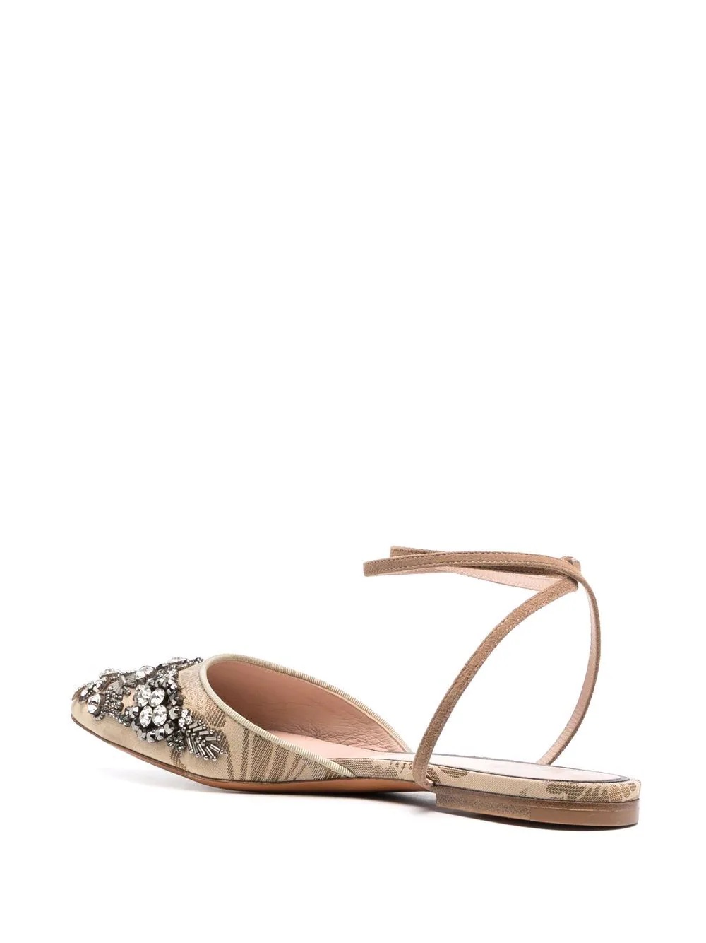 bead-crystal embellished ballet pumps - 3