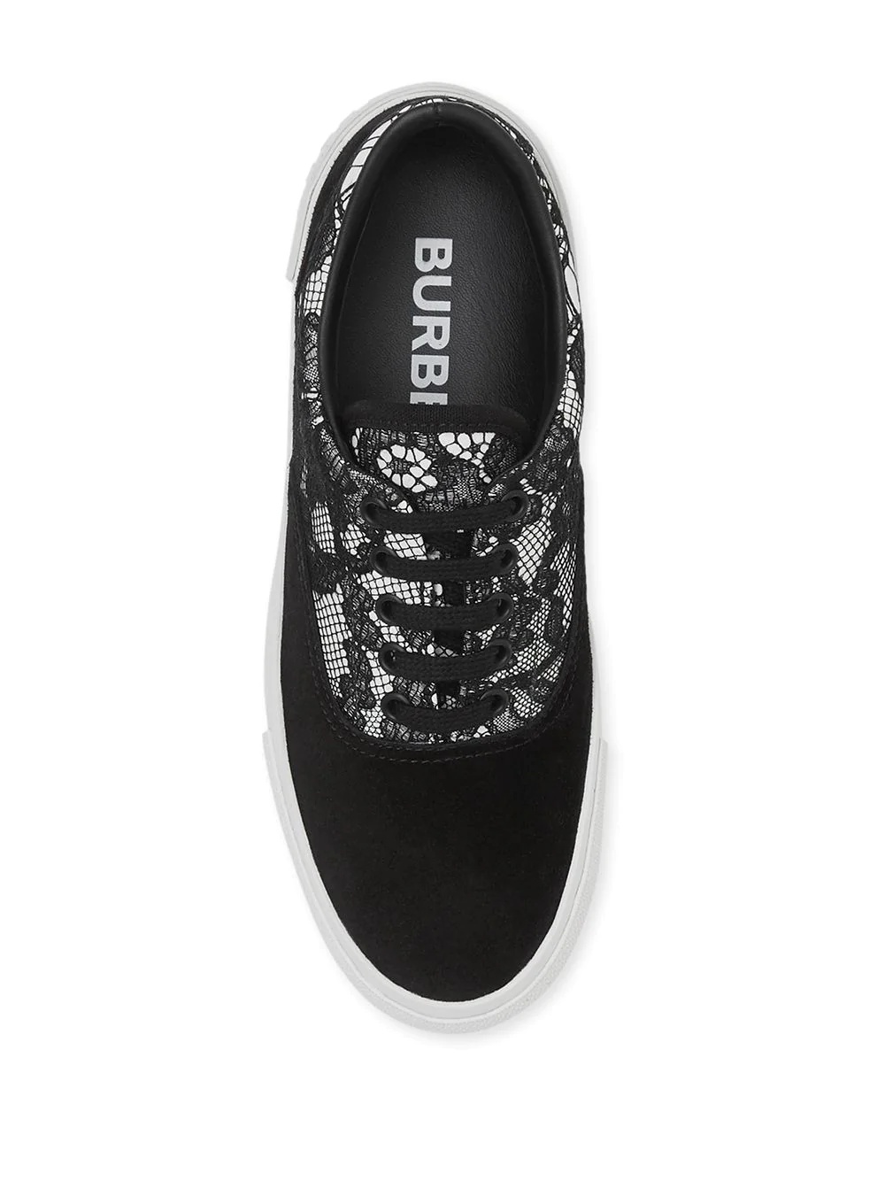 lace panelled sneakers - 4