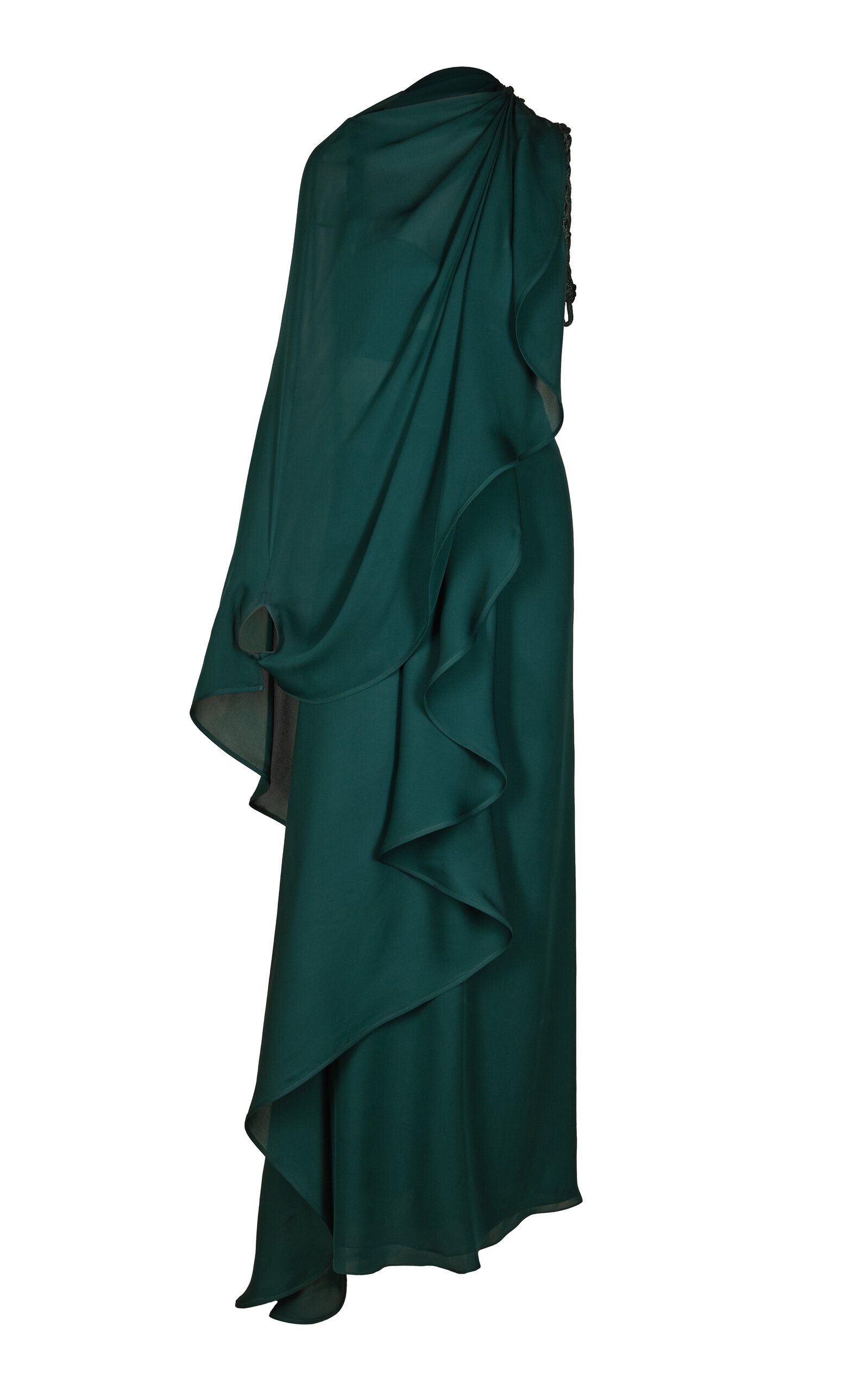 Sea Poem Draped Cutout Maxi Dress green - 3