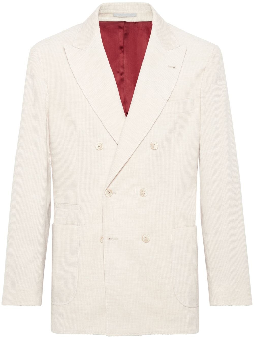 double-breasted corduroy blazer - 1