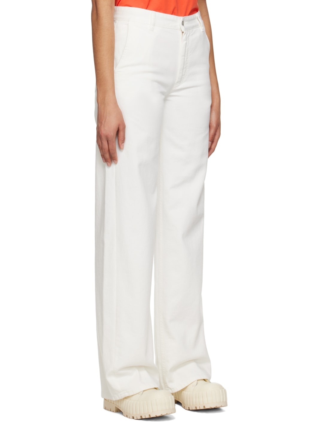 White 4-Pocket Jeans - 2
