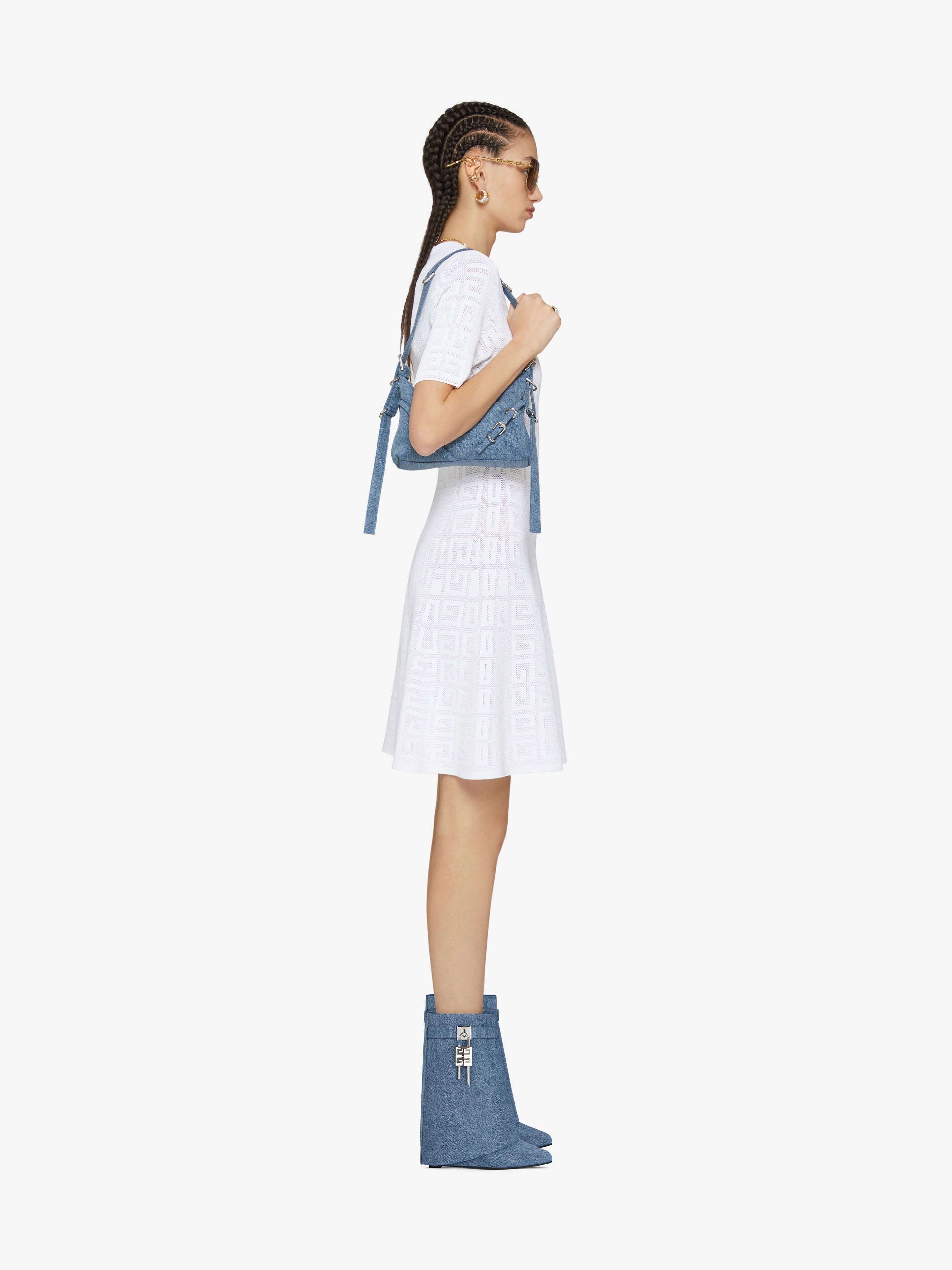 SHARK LOCK ANKLE BOOTS IN DENIM - 2
