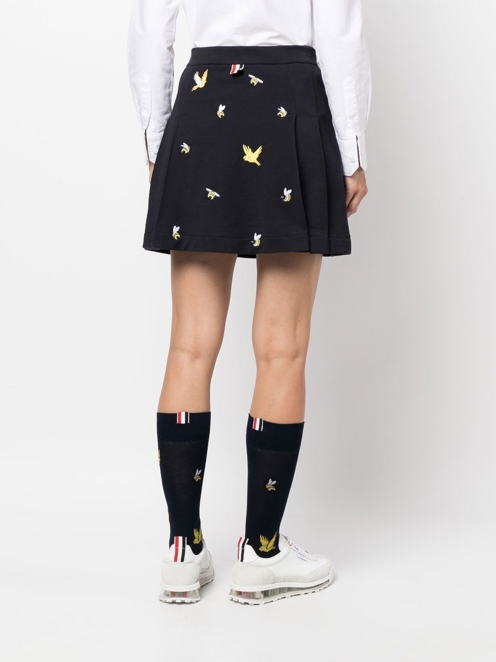 embroidered A-line skirt - 4