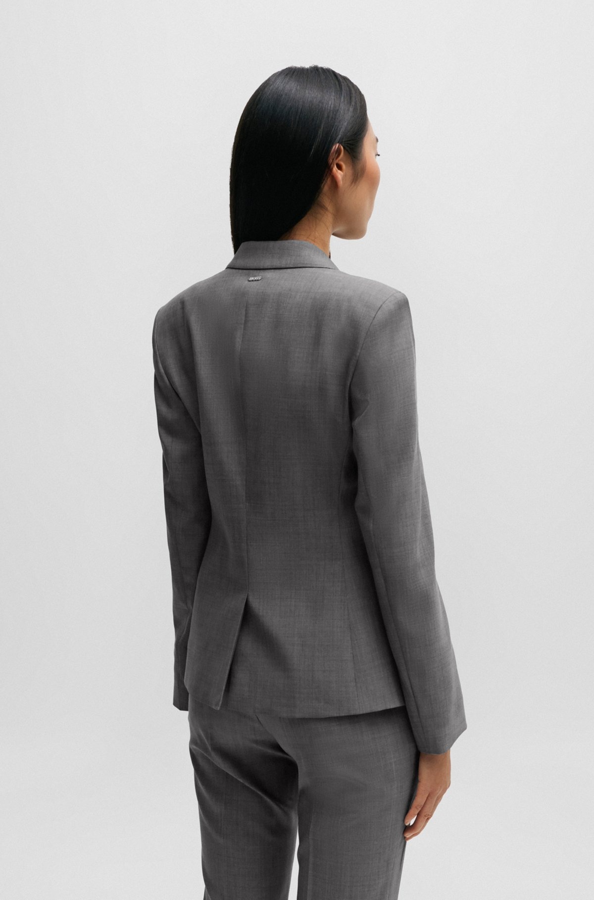 SLIM-FIT JACKET IN ITALIAN VIRGIN-WOOL SHARKSKIN - 4