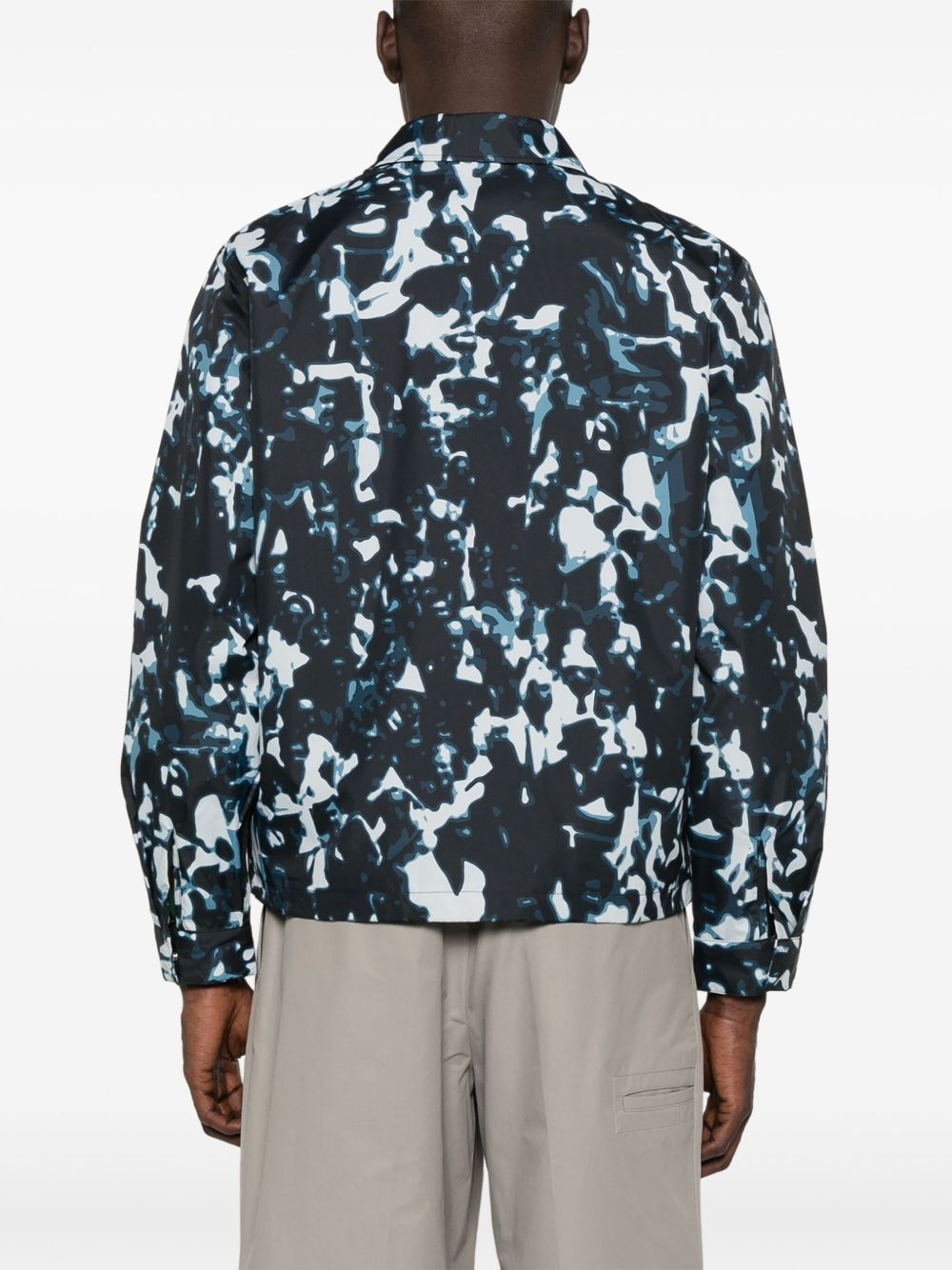 abstract-print shirt jacket - 4