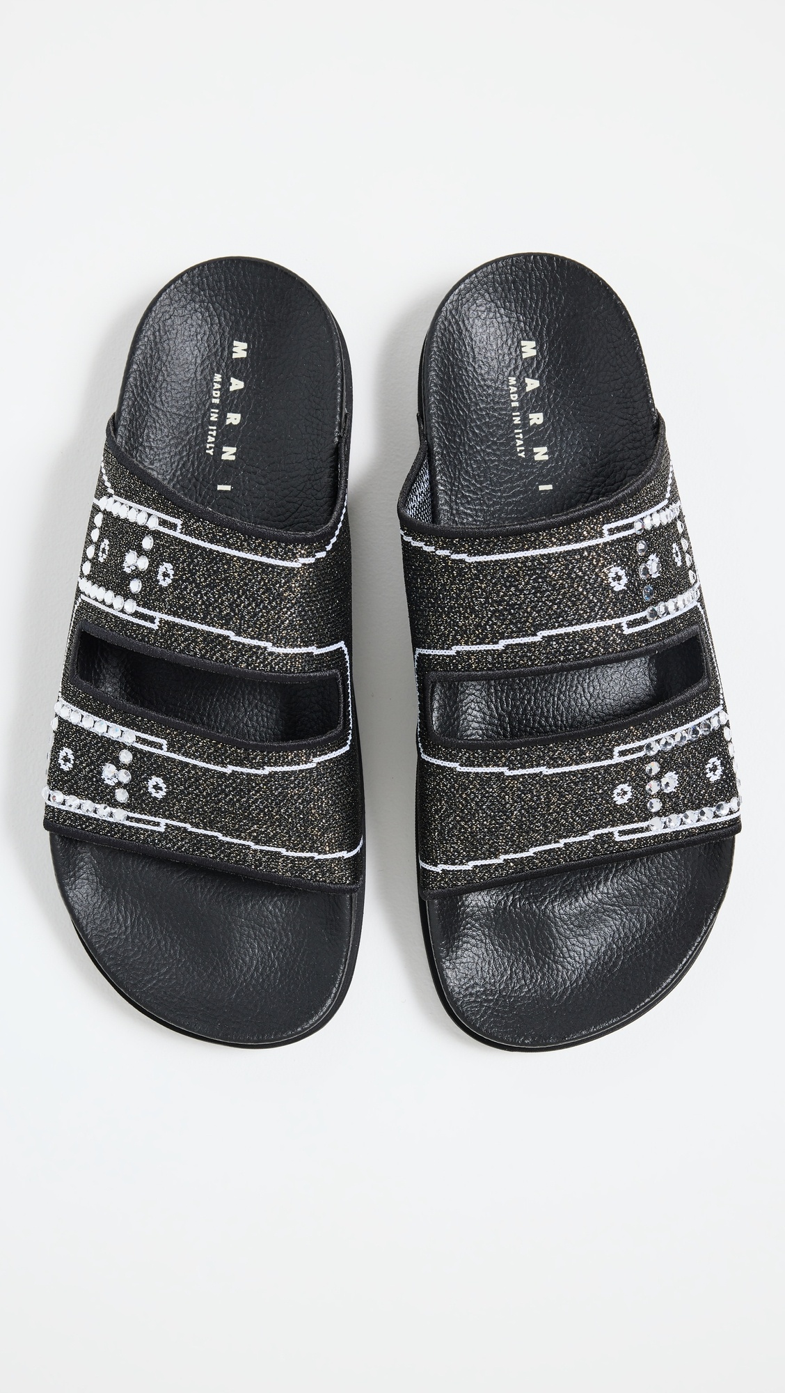 Marni Slide Glitter Sandals shopbop REVERSIBLE