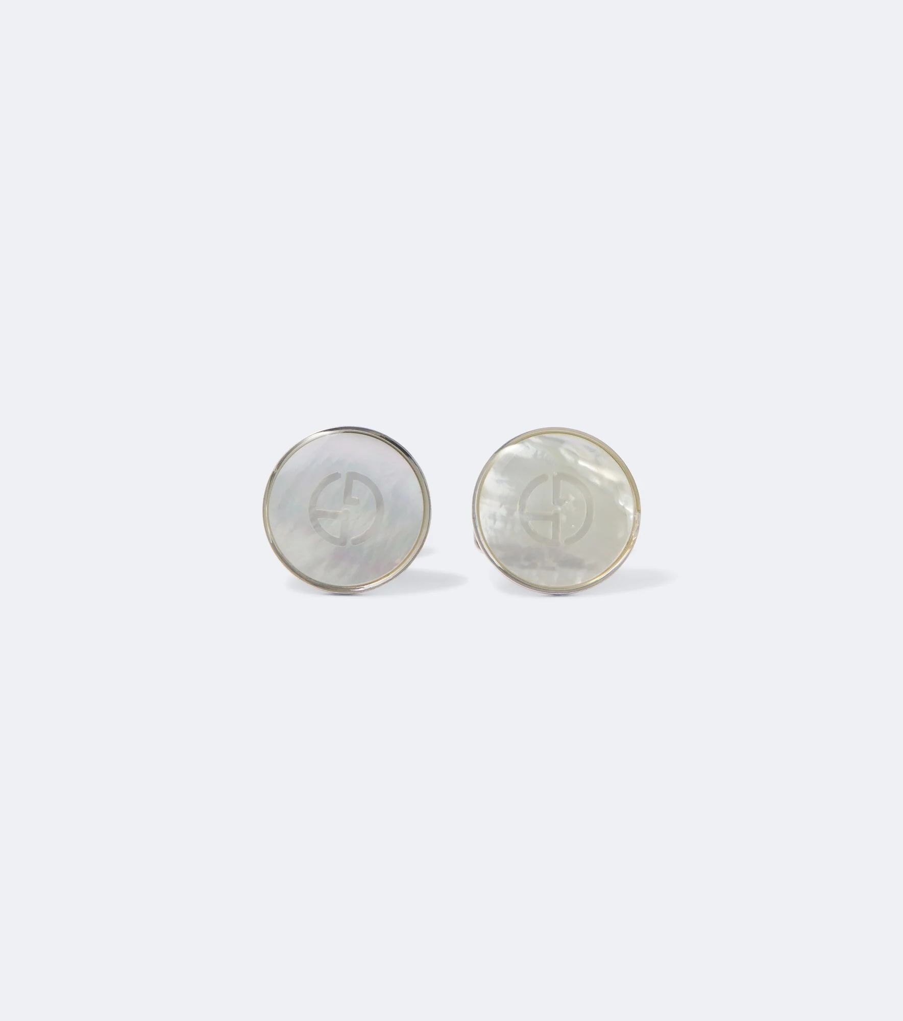 Silver and mother-of-pearl cufflinks - 1