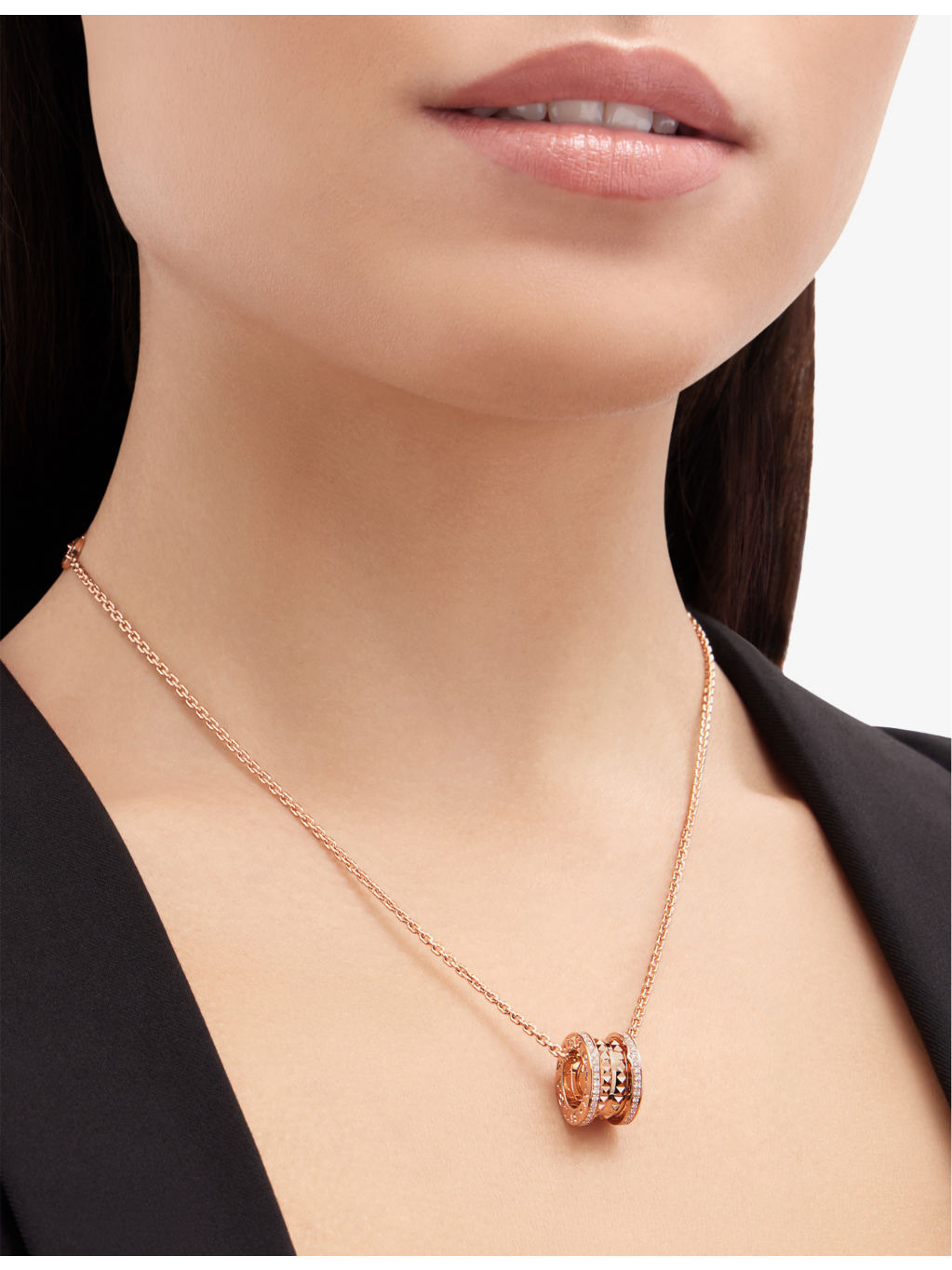 B.zero1 18ct rose-gold and 0.38ct brilliant-cut diamond necklace - 6
