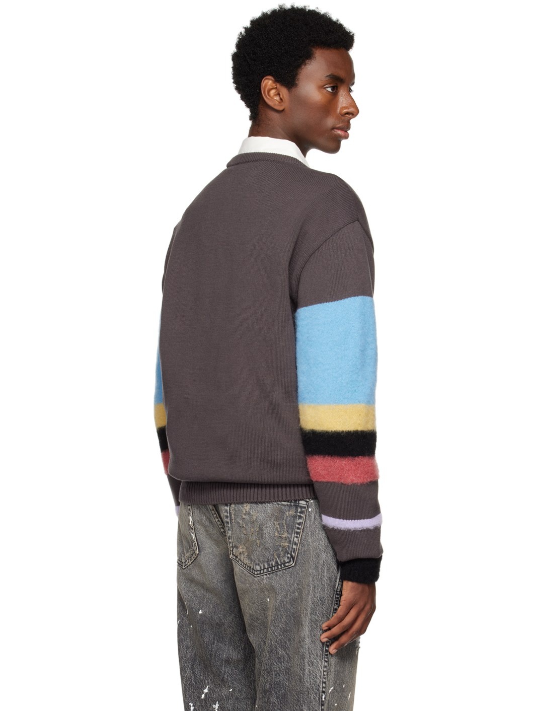 Brown Striped Cardigan - 3