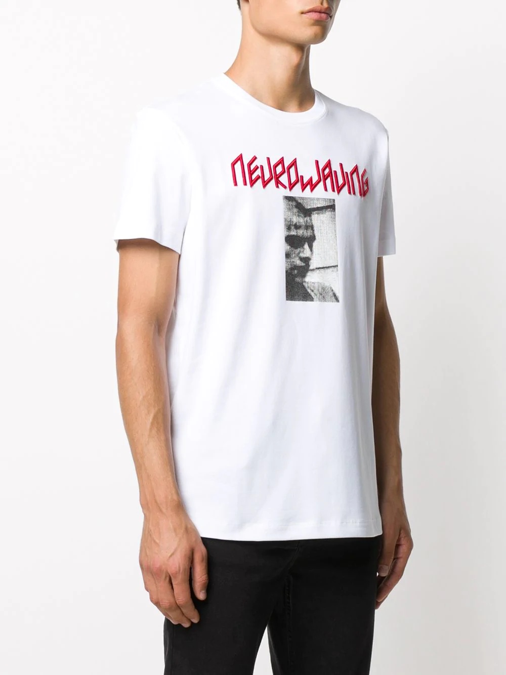 Neurowaving embroidered photograph print T-shirt - 3