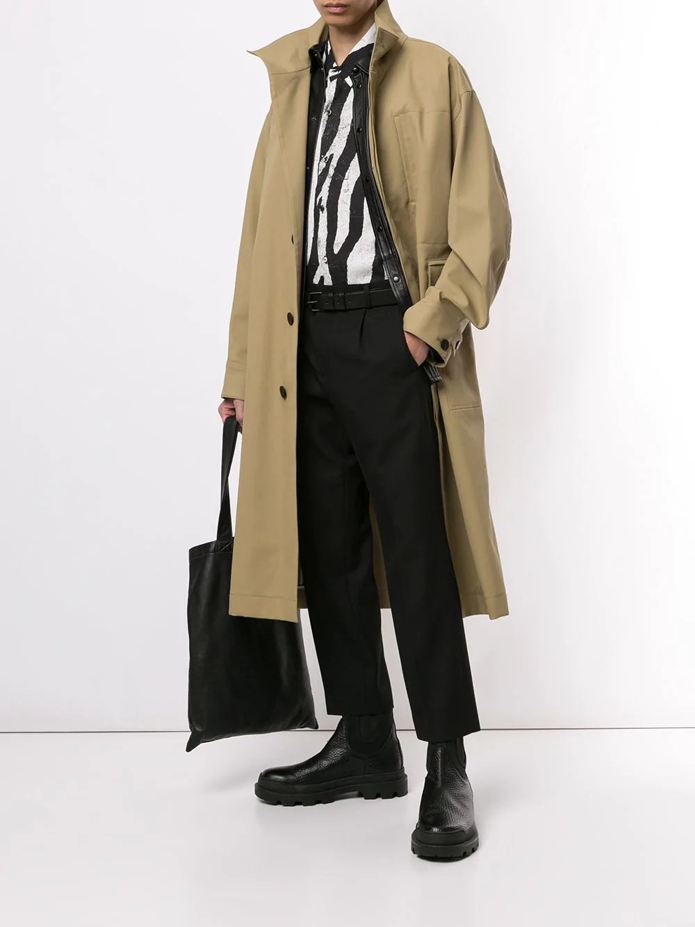 hi-neck trench coat - 2