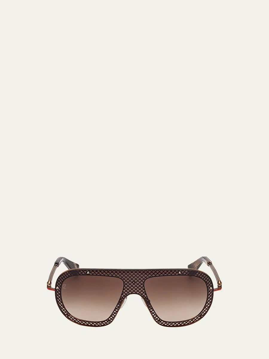 Studded Metal Shield Sunglasses - 1