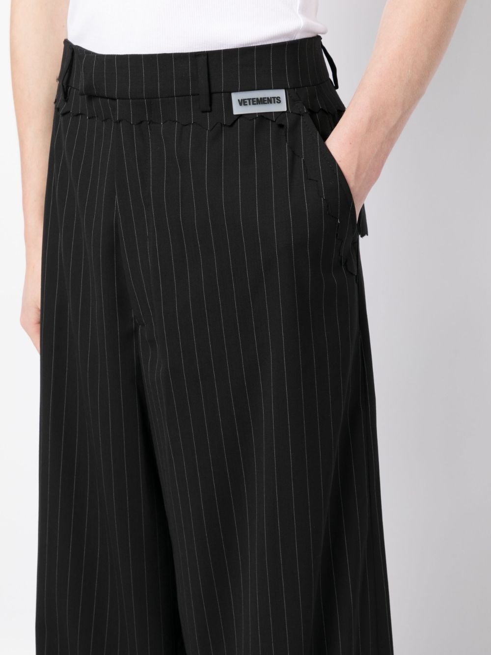 pinstripe wide-leg trousers - 5