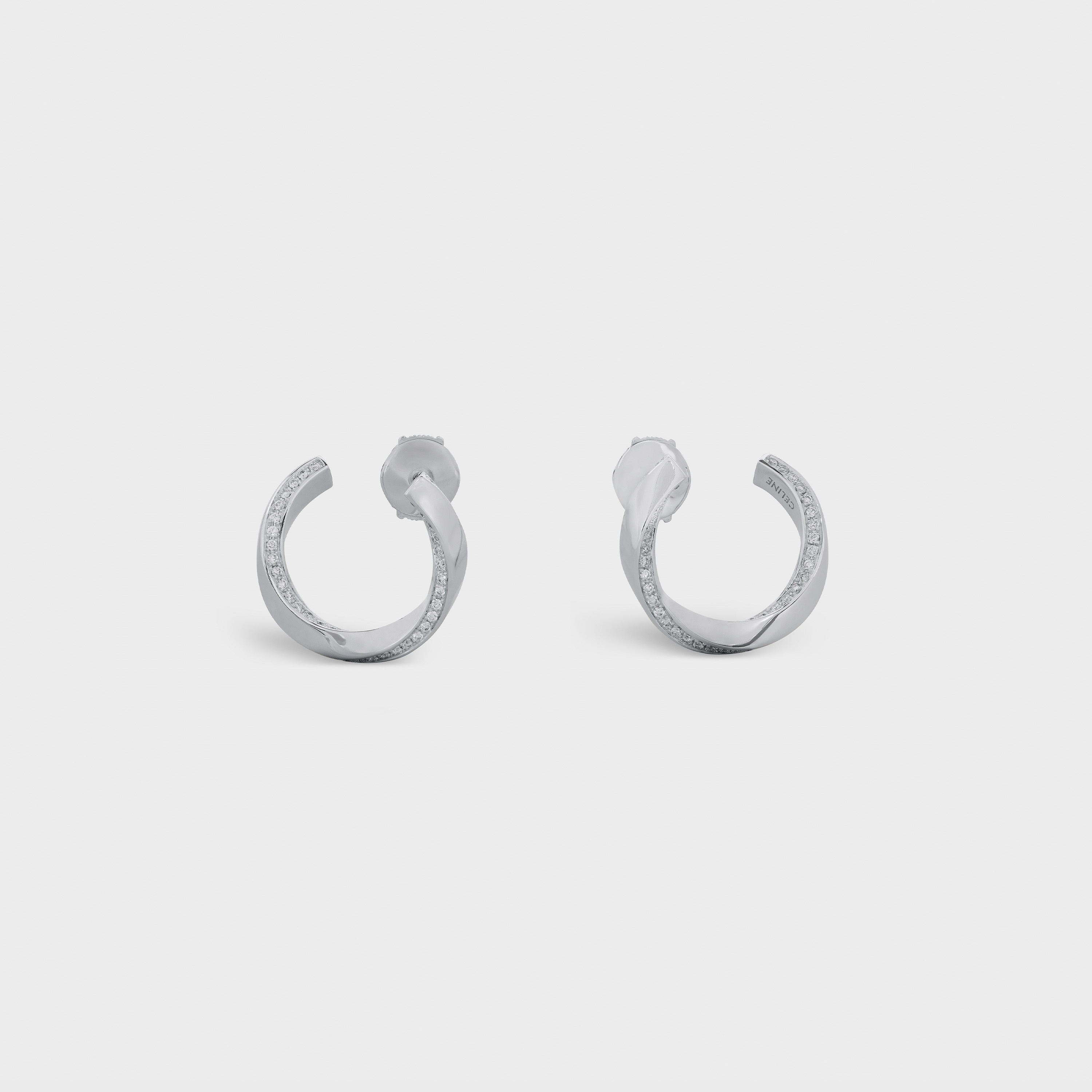 Torsion Earrings in White Gold and Diamonds - 1