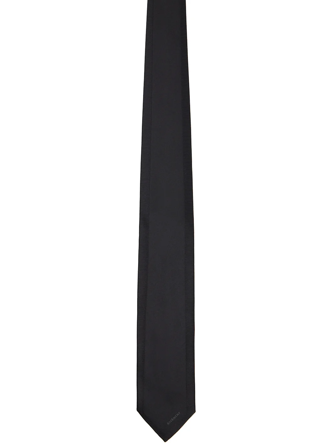 Black Silk Jacquard Detail Tie - 1