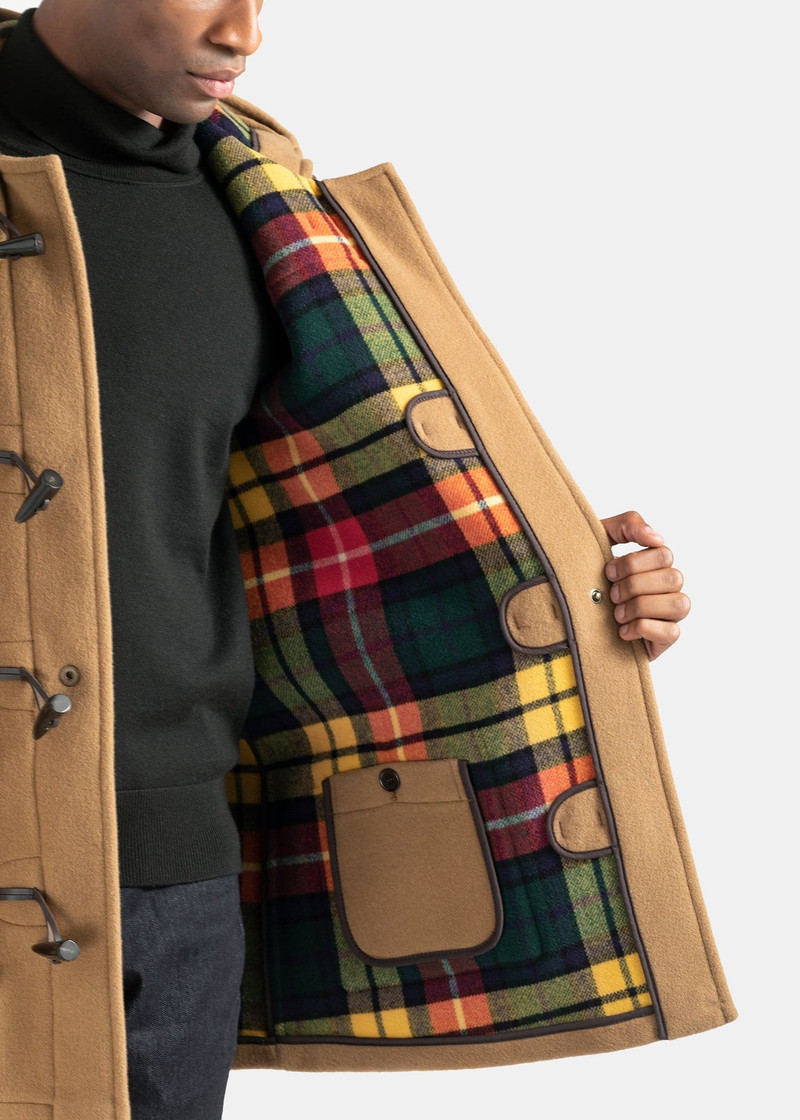 GLOVERALL Men's Mid-Length Morris Duffle Coat Camel Buchanan outlook