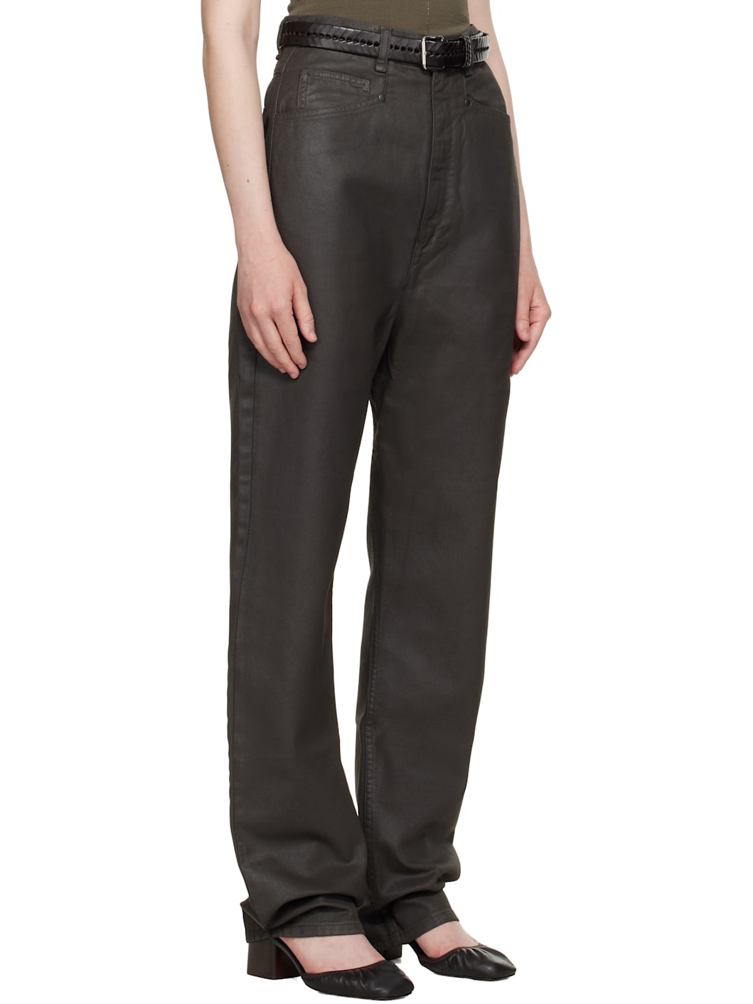 Brown Dropped Crotch Jeans - 2