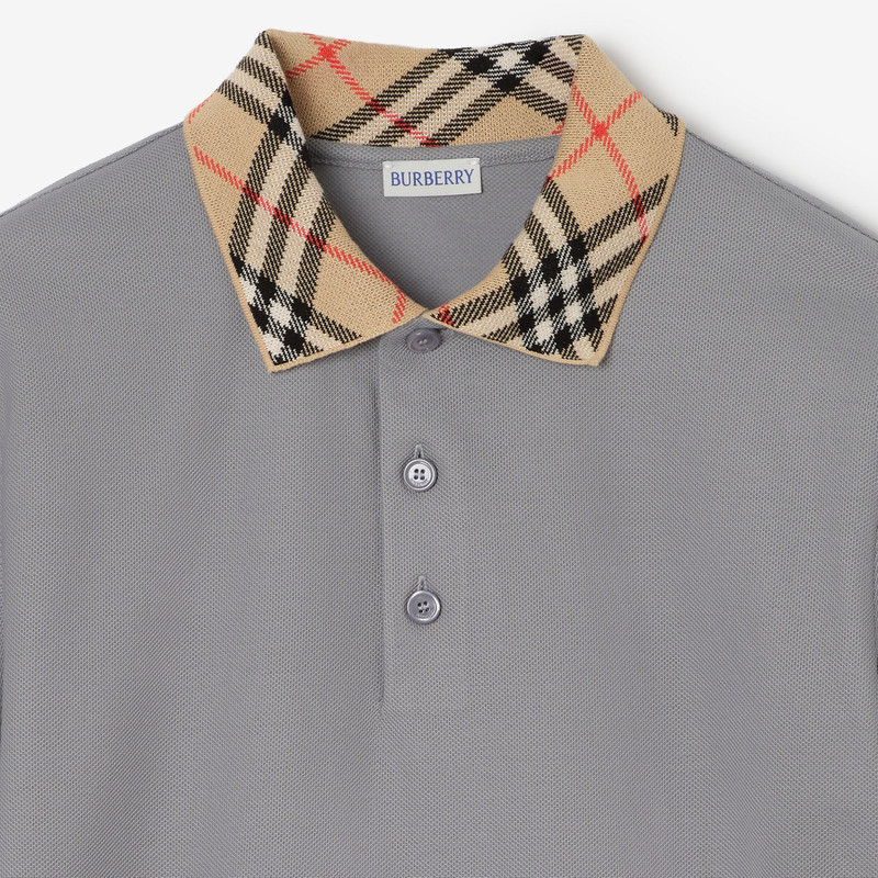 Burberry Check Collar Cotton Polo Shirt outlook