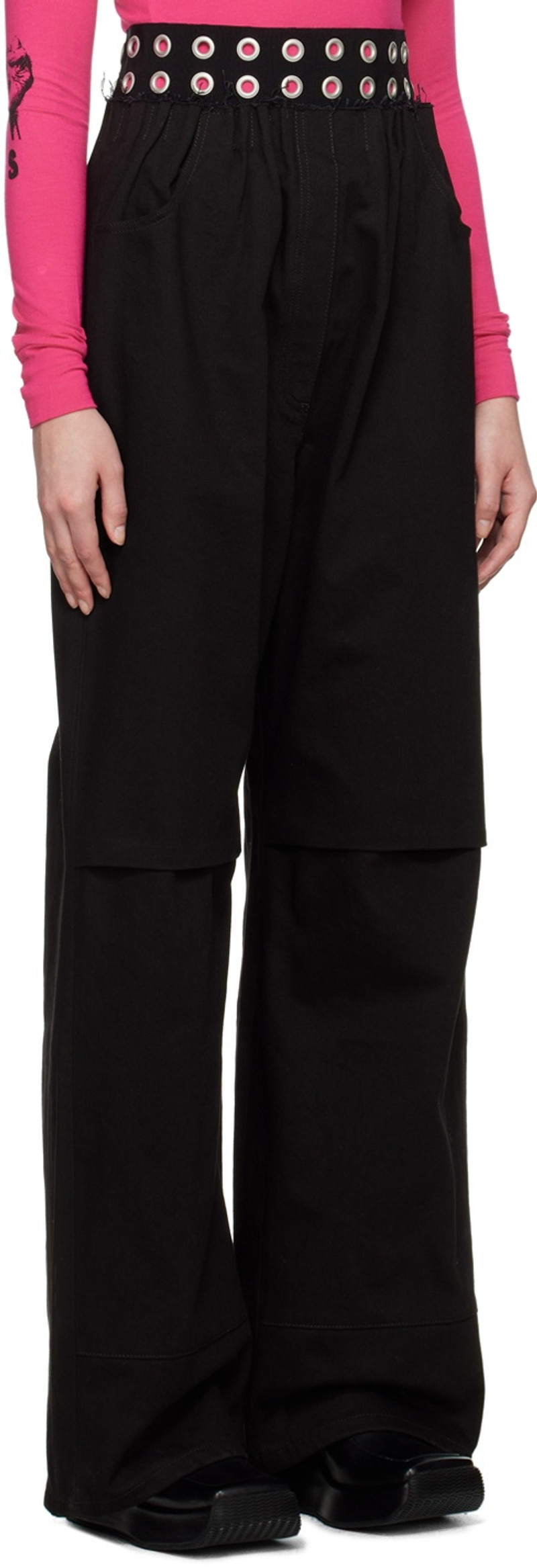 Raf Simons Black Eyelet Jeans outlook